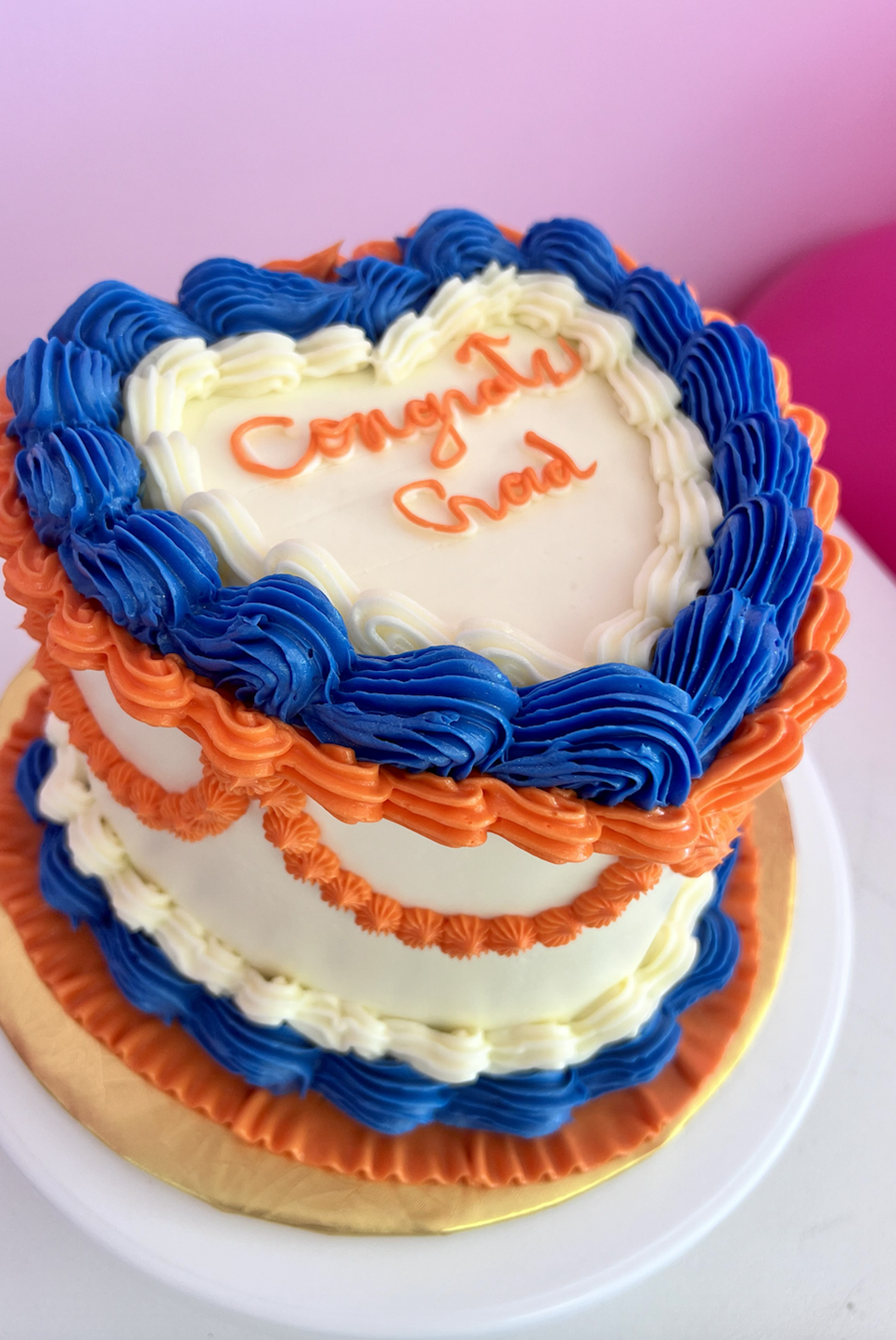 Graduation Vintage Heart Cake