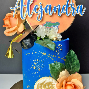 Floral Graduation Cake