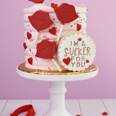 Valentine's sucker cake