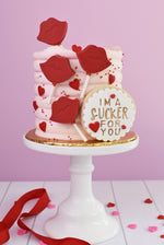 Valentine's sucker cake