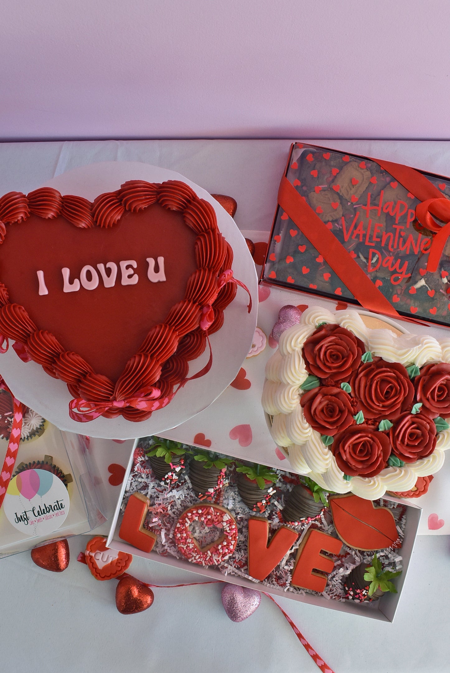 Valentine's hearts cake