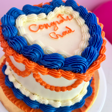 Graduation Vintage Heart Cake